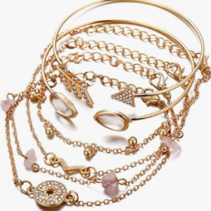 Shining Diva Fashion Latest Stylish Multilayer Gold Plated Bangle Bracelet for Women and Girls (rr14669b) Set of 6