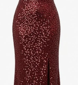 Leriya Fashion Sequin Dress for Women | Black & Red Sequin Party Outfit Dress for Women | Bodycon Western Sequin's Dresses for Woman